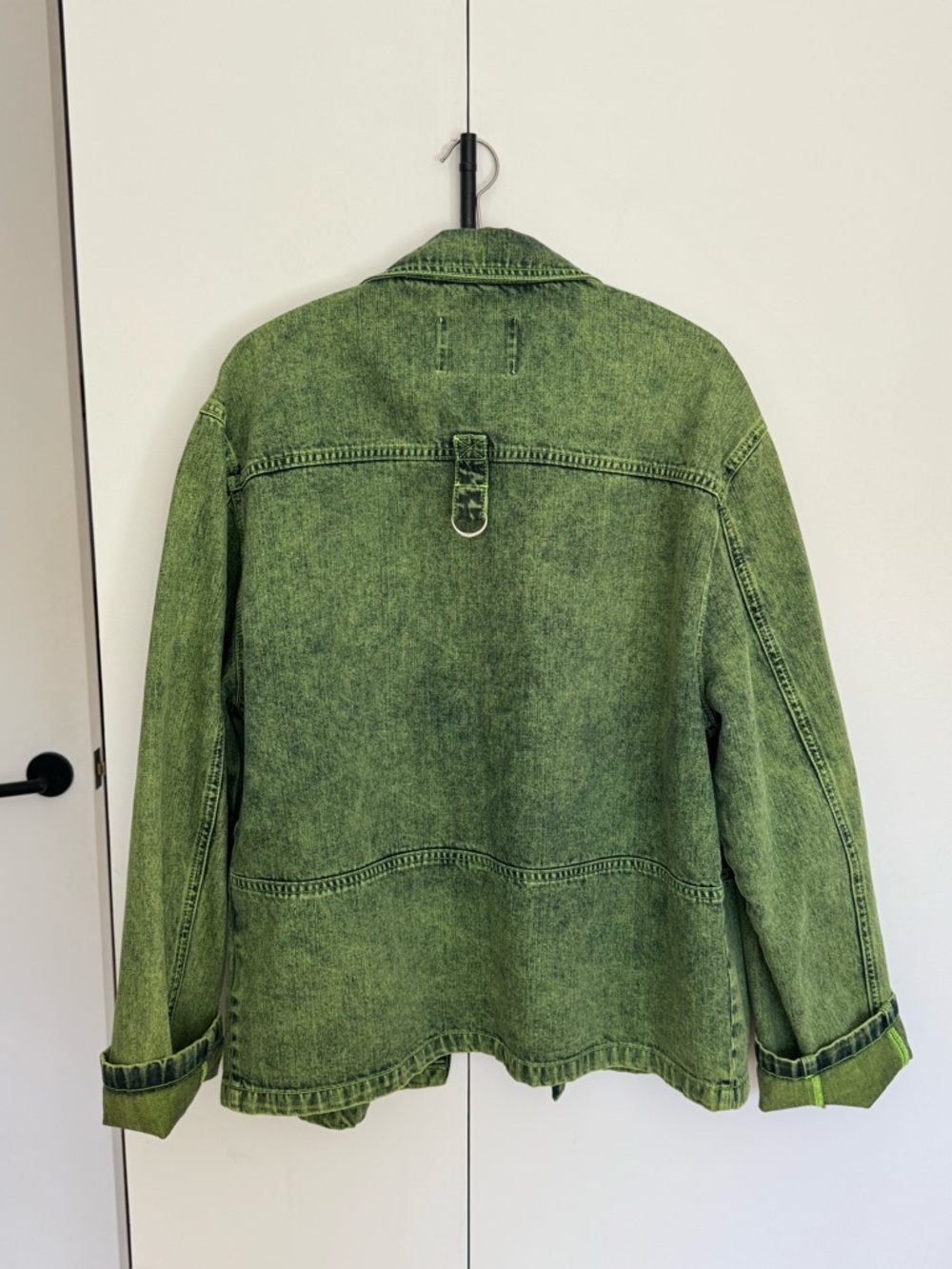 DAILY PAPER Hafi Denim Jacket In Green, Men’s S (women’s ~8 or M/L) - Picture 4 of 5